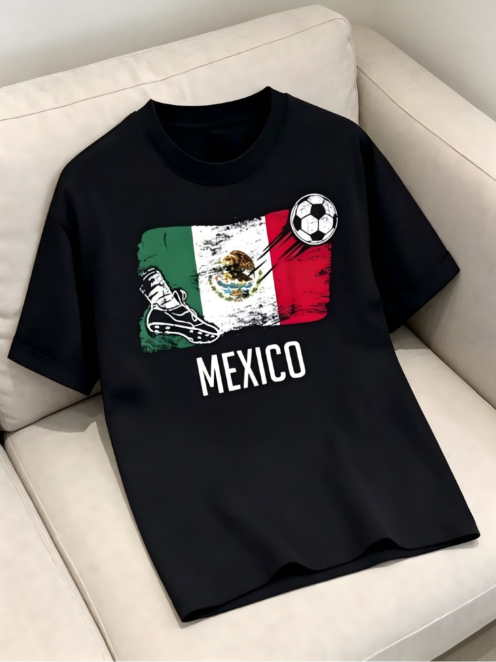 Mexico Flag Jersey Mexican Soccer Team Mexican black Women Men T-shirt unisex